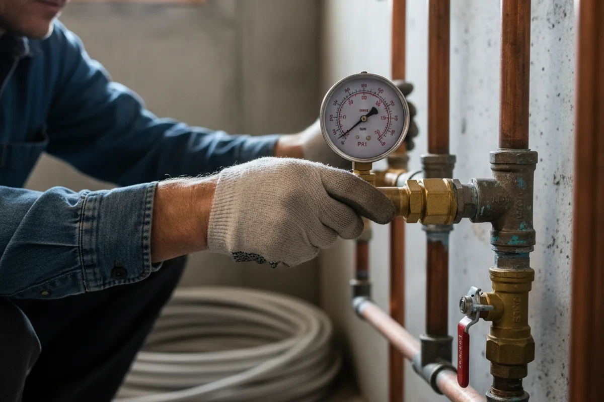 Pressure testing a repaired line during Water Line Repair in Halifax